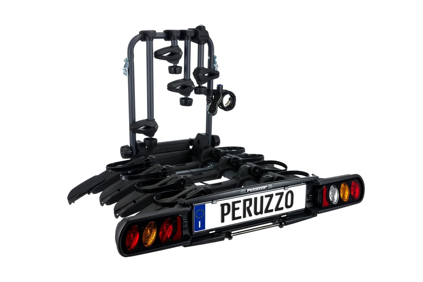 Peruzzo - Pure Instinct Hitch Carrier - Transport 2 Bikes up to 60kg - Compatible with Electric and Fat Bikes - Tilt with Pedal - Key Lock Included - European Universal