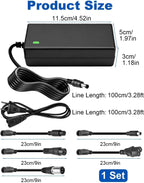 Chargeur Trotinette Electrique, 42V 2A Chargeur Hoverboard, 36V Universel Chargeur Batterie de Trottinette Électrique avec 6 Connecteurs pour M365 Hoverboard E-Bike Scooter Electrique