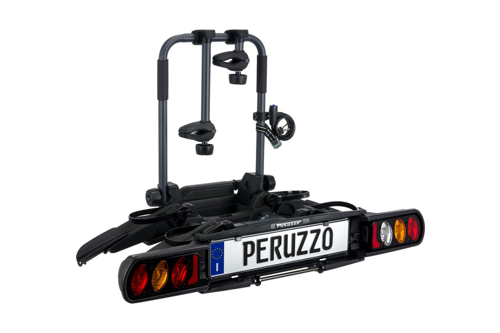 Peruzzo - Pure Instinct Hitch Carrier - Transport 2 Bikes up to 60kg - Compatible with Electric and Fat Bikes - Tilt with Pedal - Key Lock Included - European Universal