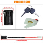Greluma 1 Piece Motorcycle 2 Wire Ignition Key Switch for Taotao Sunl ATV Quad Dirt Pocket Bike Electric Scooter