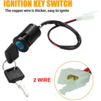 Greluma 1 Piece Motorcycle 2 Wire Ignition Key Switch for Taotao Sunl ATV Quad Dirt Pocket Bike Electric Scooter