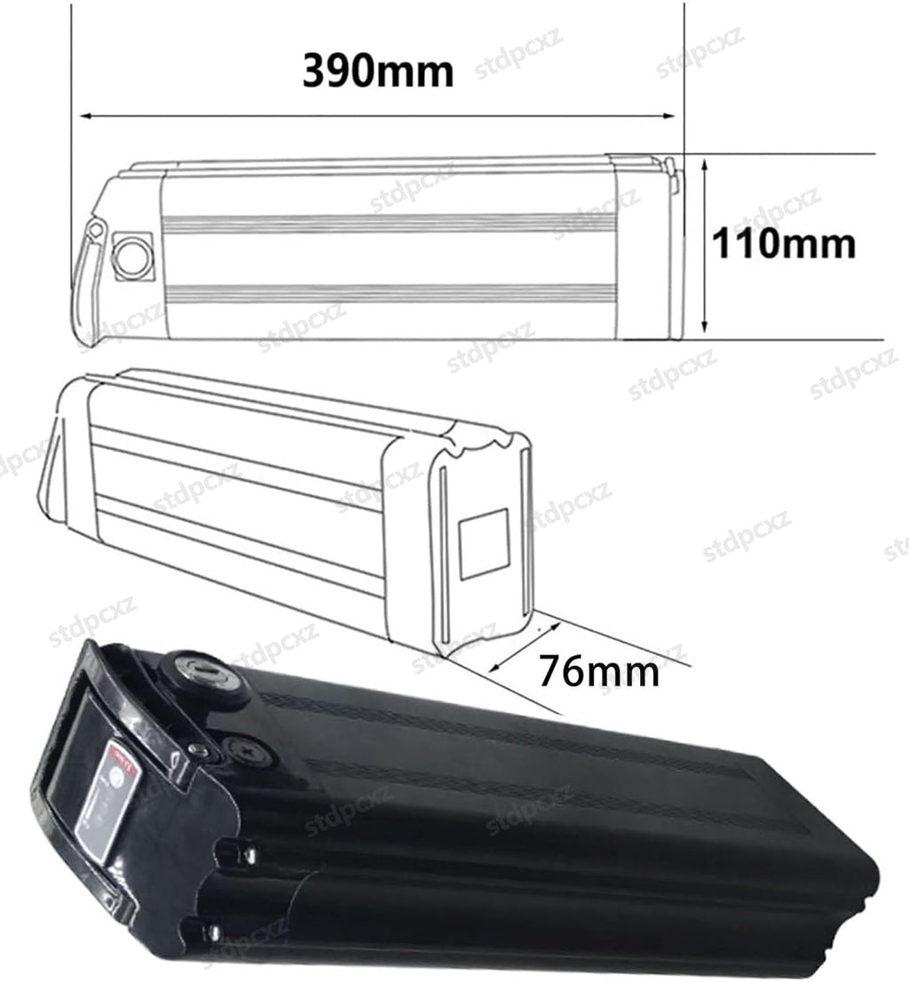 Electric Bike Battery 36V E-Bike Battery 36V 10Ah/13Ah/15Ah/20Ah for Folding Electric Bike, Removable Lithium-Ion Battery with Charger for 250W/500W/750W Engines