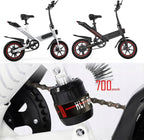 14 inch folding electric bike, 36 V 6.0 Ah battery 250 W motor, up to 25 – 35 km, double disc brakes and maximum speed of 25 km/h, E-bike for adults
