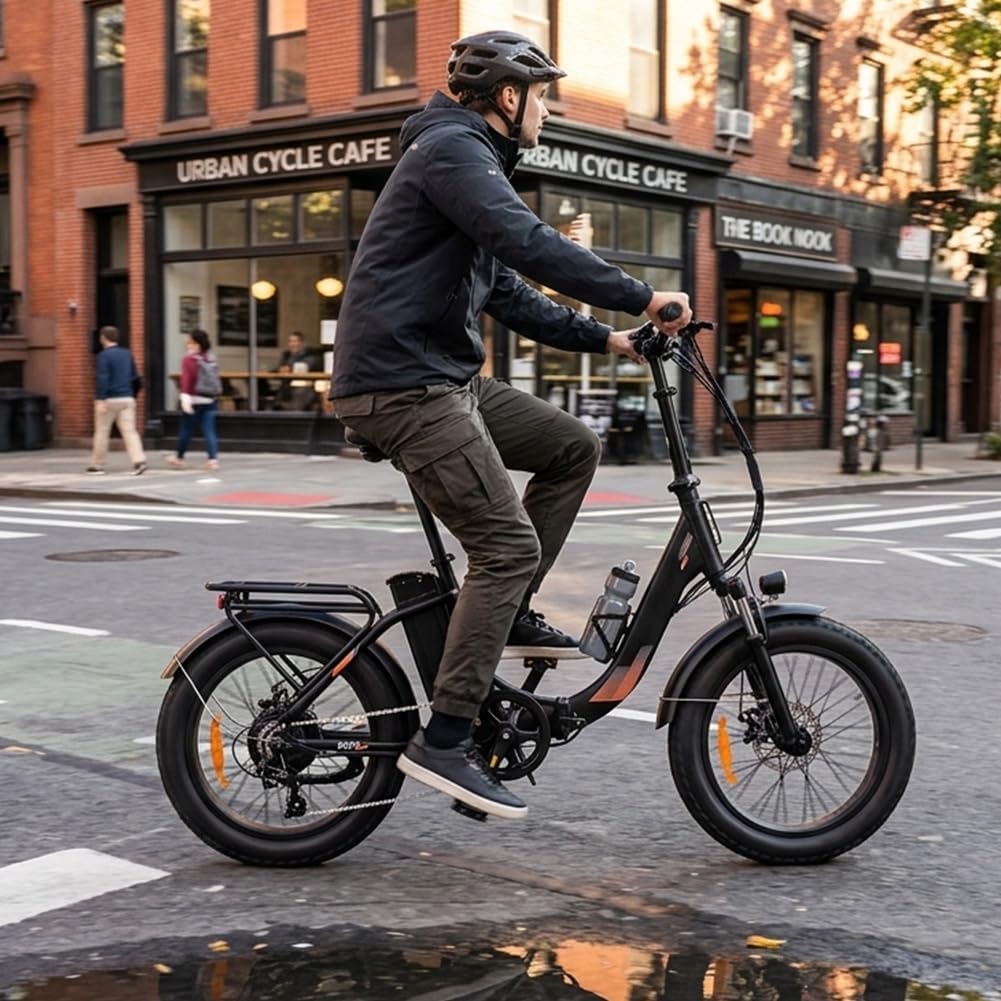 Générique Velo Electrique Pliable 20" Fat Bike 48V 250W avecBatterie 15Ah, Autonomie 40-60 km, Suspension Avant, Freins aDisque, Ecran LCD, Panier & Porte-Bagages - Velo Urbain