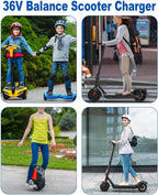 Chargeur Trotinette Electrique, 42V 2A Chargeur Hoverboard, 36V Universel Chargeur Batterie de Trottinette Électrique avec 6 Connecteurs pour M365 Hoverboard E-Bike Scooter Electrique
