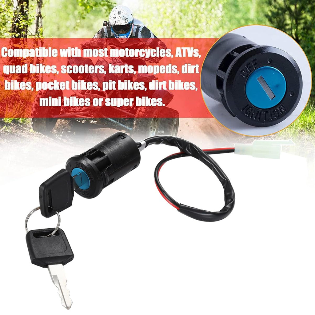 Greluma 1 Piece Motorcycle 2 Wire Ignition Key Switch for Taotao Sunl ATV Quad Dirt Pocket Bike Electric Scooter