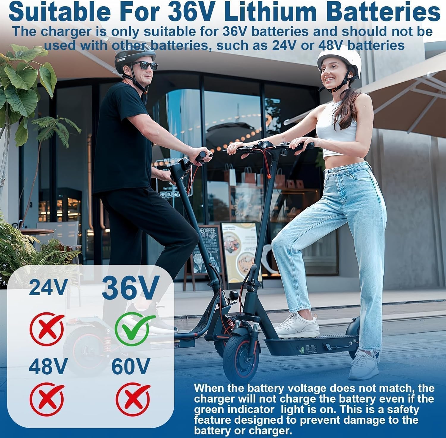 Electric Scooter Charger, 42V 2A Charger Hoverboard, 36V Universal Charger Electric Scooter Battery with 6 Connectors for Xiaomi M365 Hoverboard Electric Scooter E-Bike