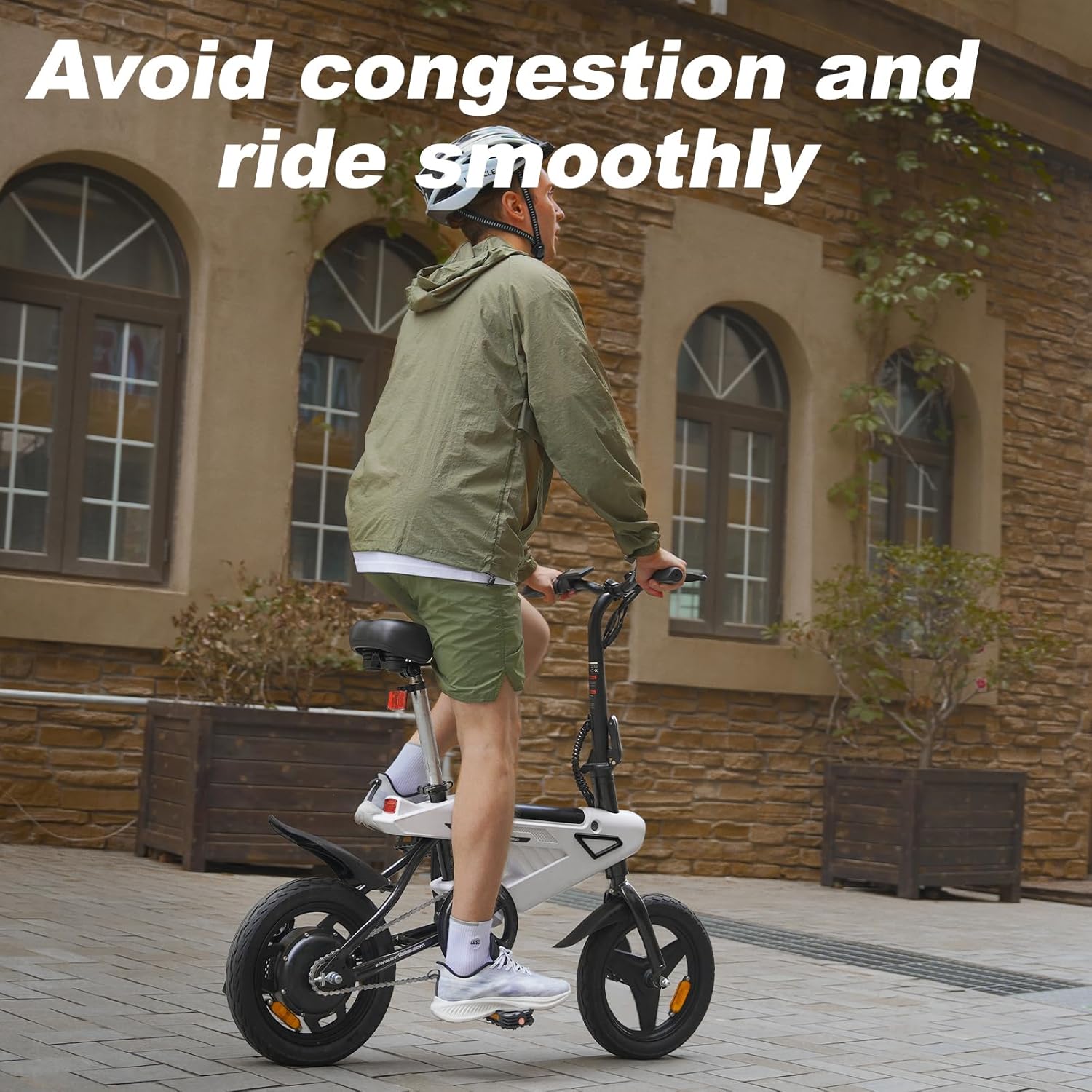 E Bike 14 Inch Folding Electric Bike with Removable Battery 36V 6.4Ah LCD Display 25km/h for Men and Women